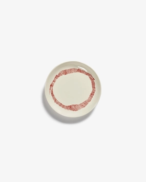Dessert plate white swirl - red stripes Feast Buy Dinnerware online shop