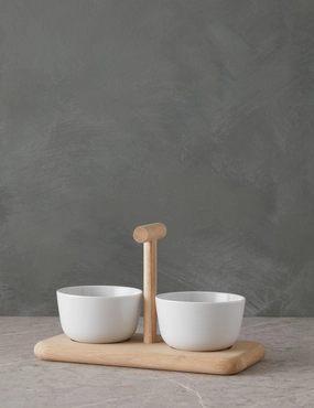 Dine Duo Condiment Set   Oak Base by LSA International Serveware kitchen discount