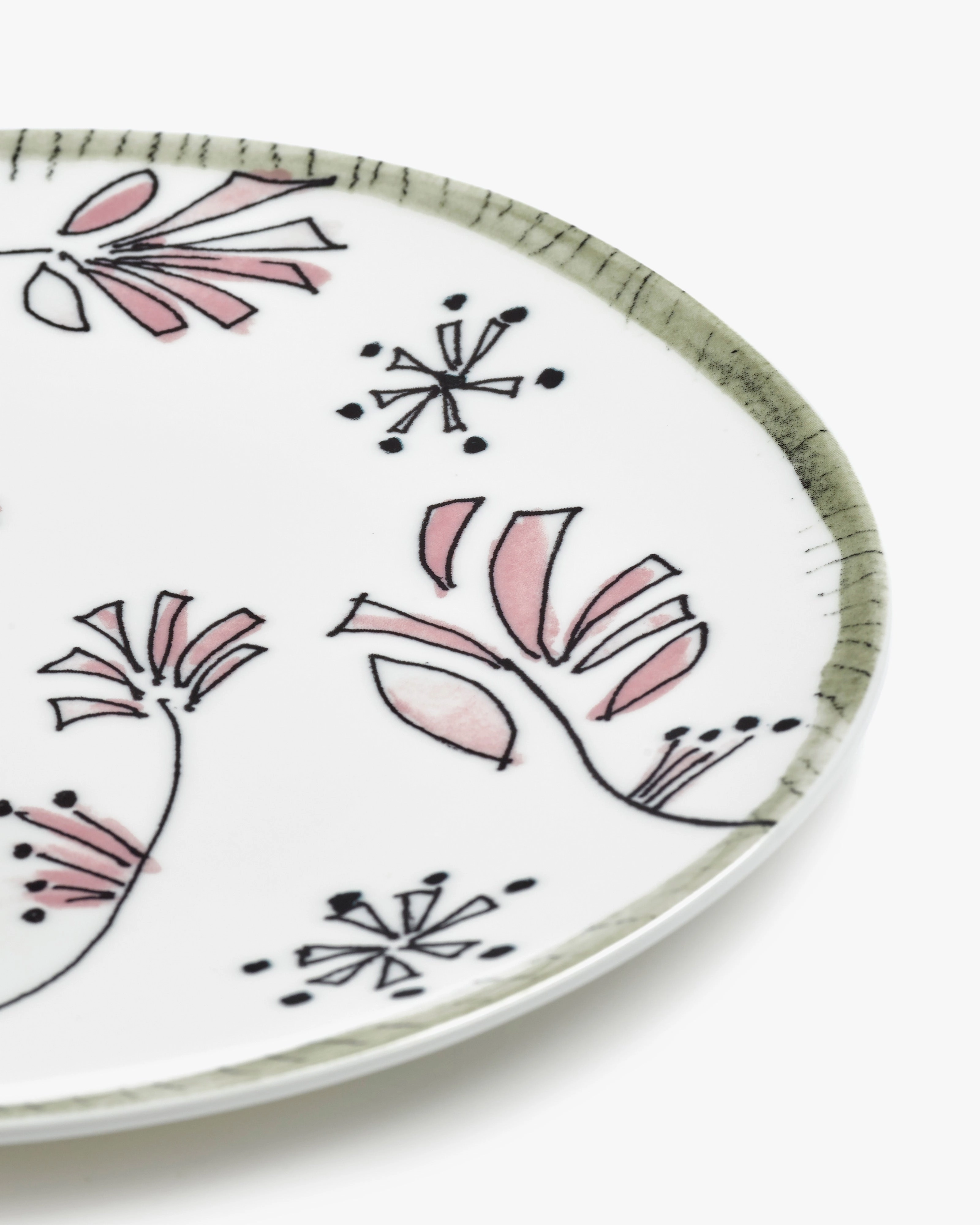 Dinner plate Fiore rosa Midnight Flowers