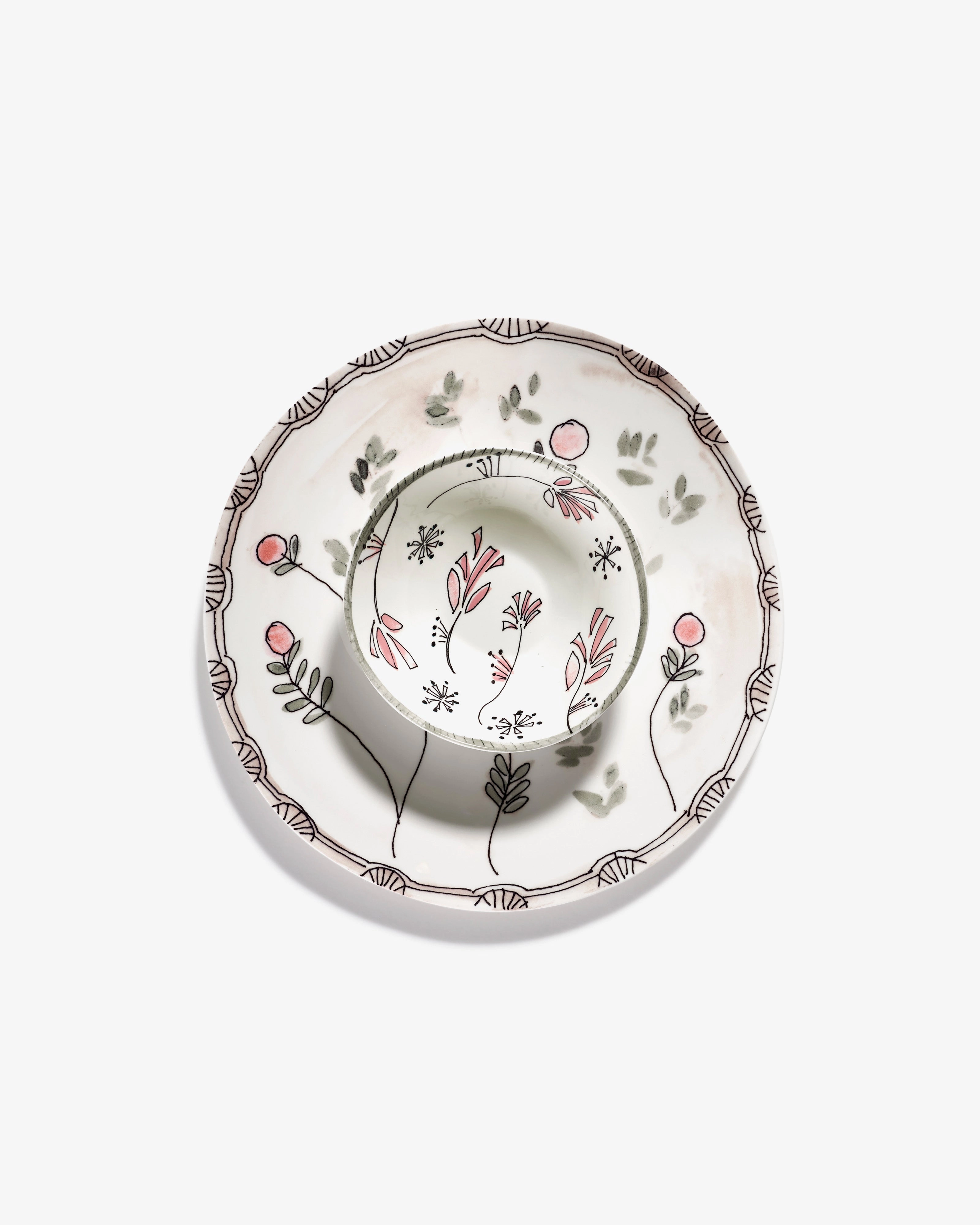 Dinner plate Mirtillo nude Midnight Flowers