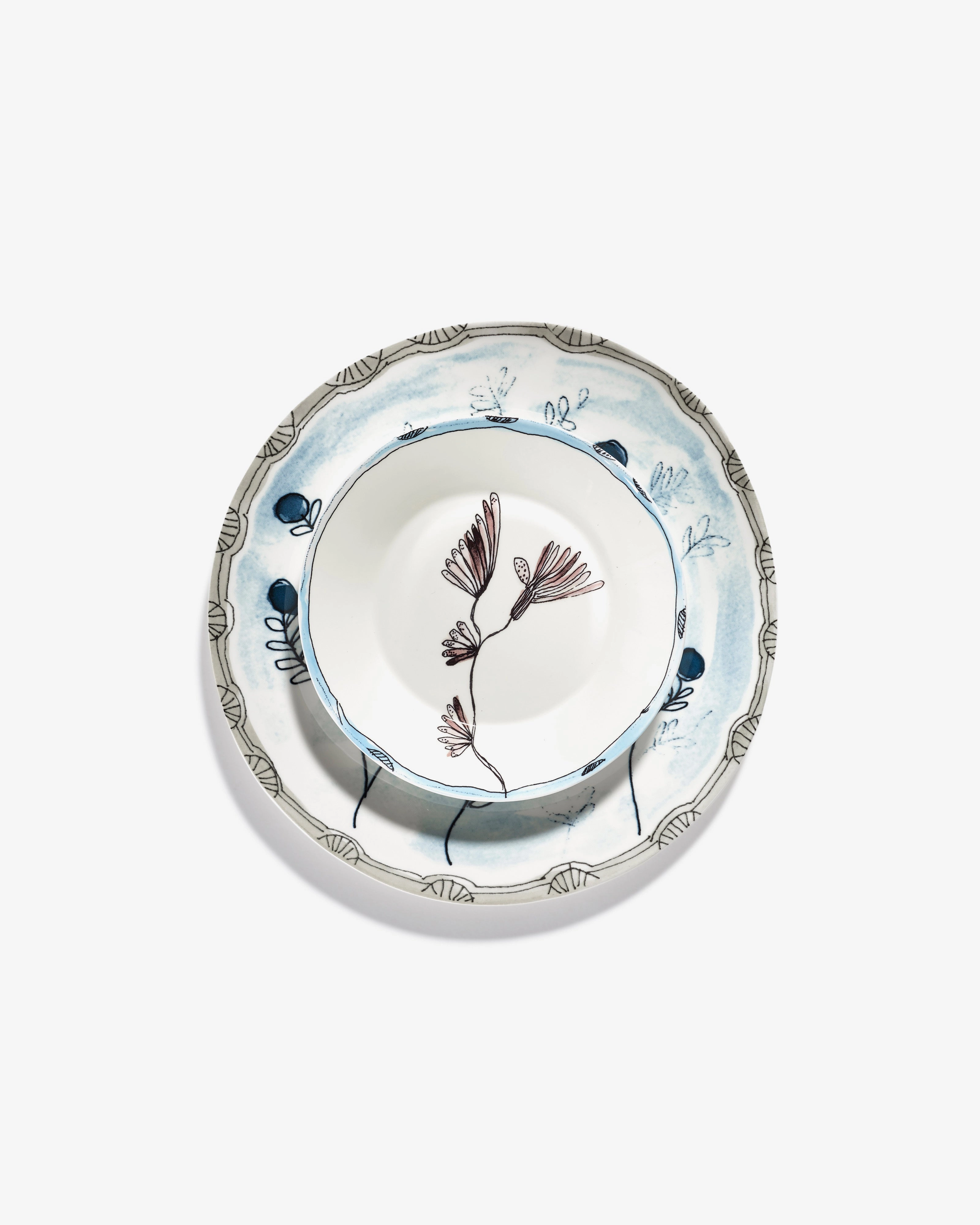 Dinner plate Mirtillo tea Midnight Flowers