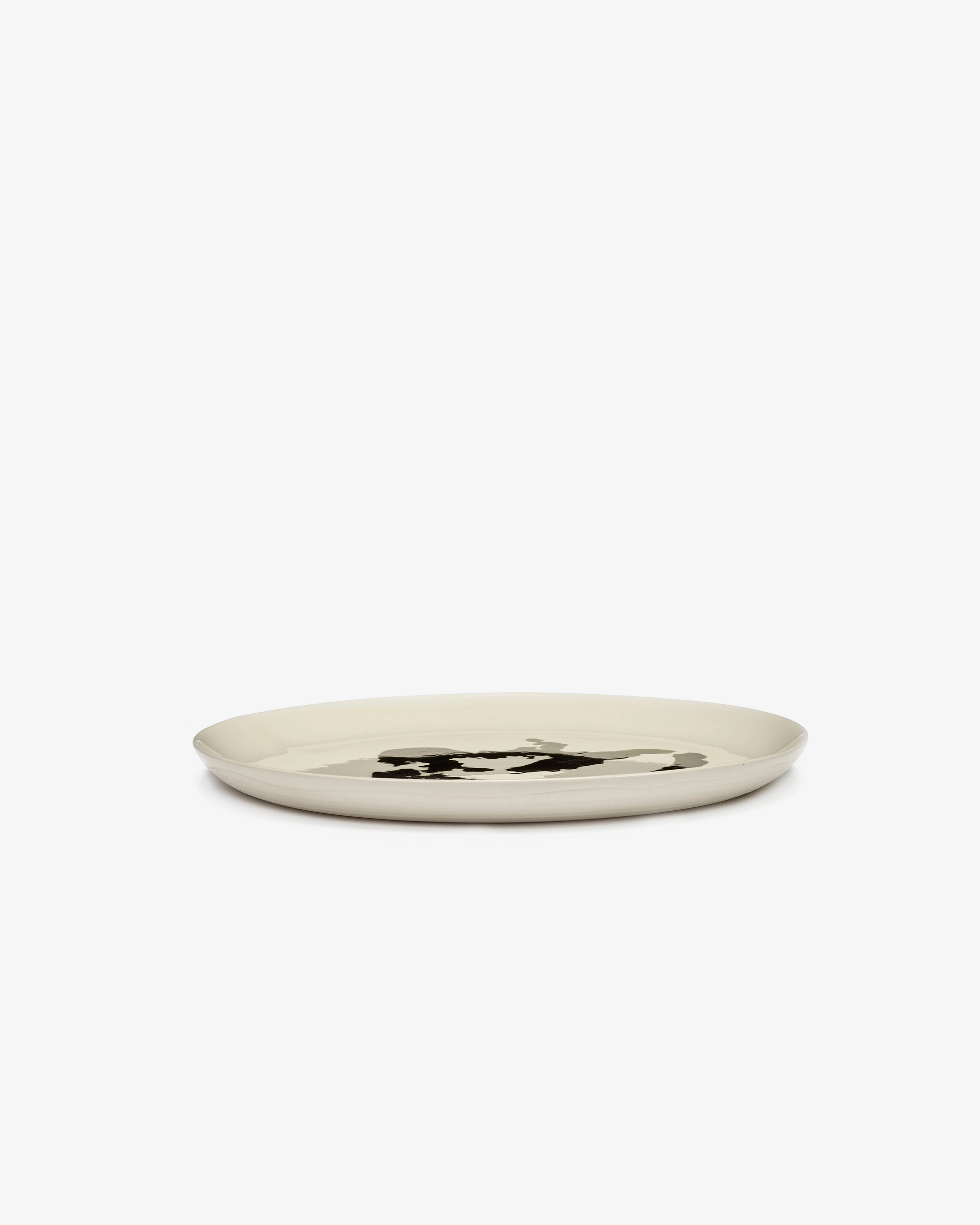 Dinner plate white - black pepper Feast