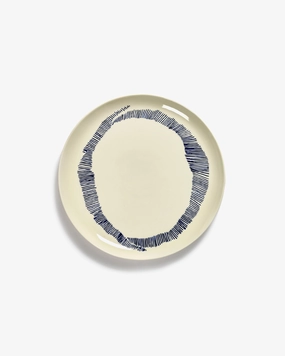 Dinner plate white swirl - blue stripes Feast Buy Dinnerware online shop