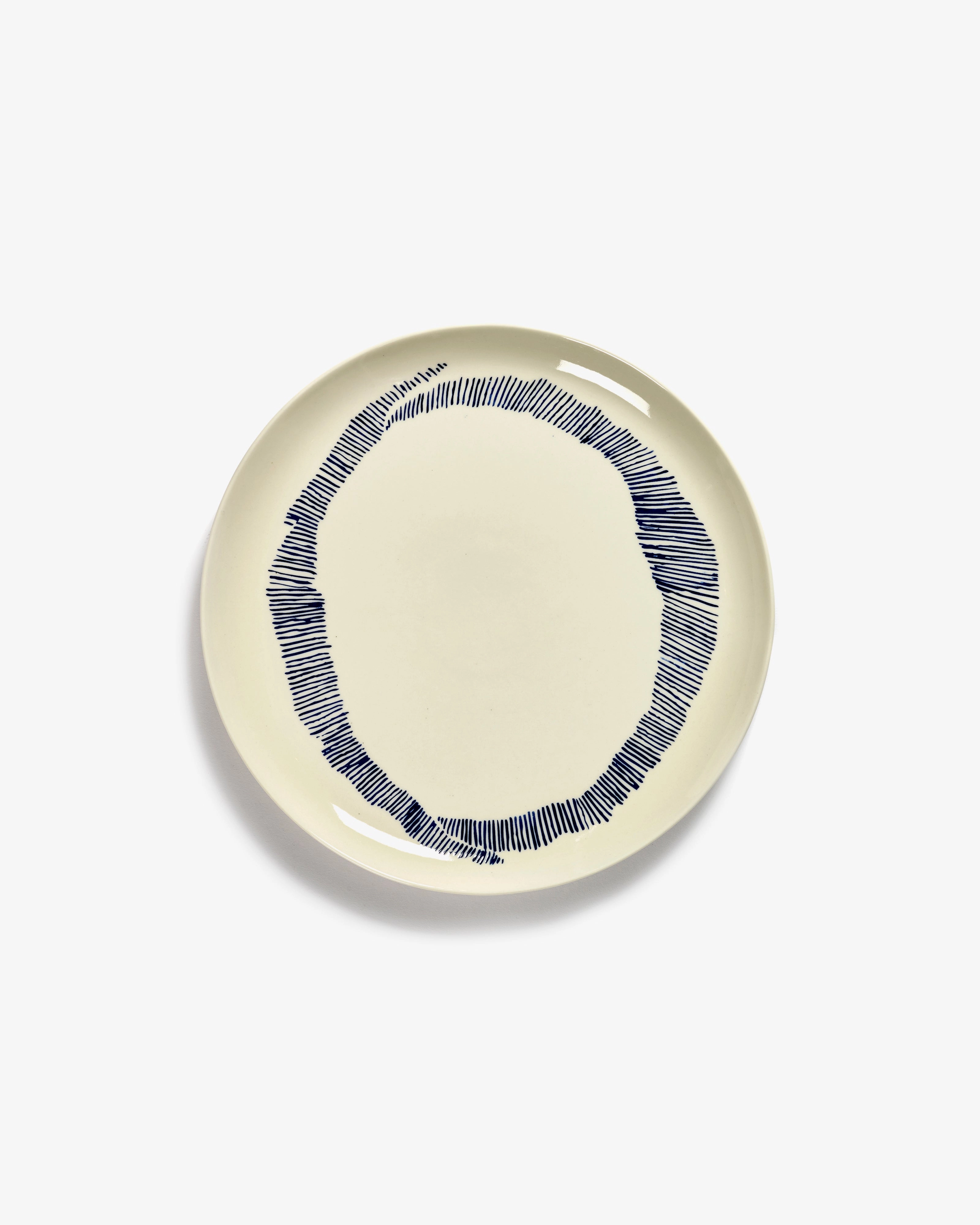 Dinner plate white swirl - blue stripes Feast Buy Dinnerware online shop