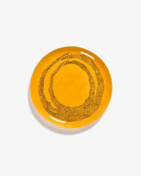 Dinner plate yellow - black dots Feast Buy Dinnerware online shop
