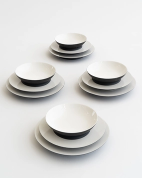 Dinner Set 12 pieces Black/off white Ra Buy Dinnerware online shop