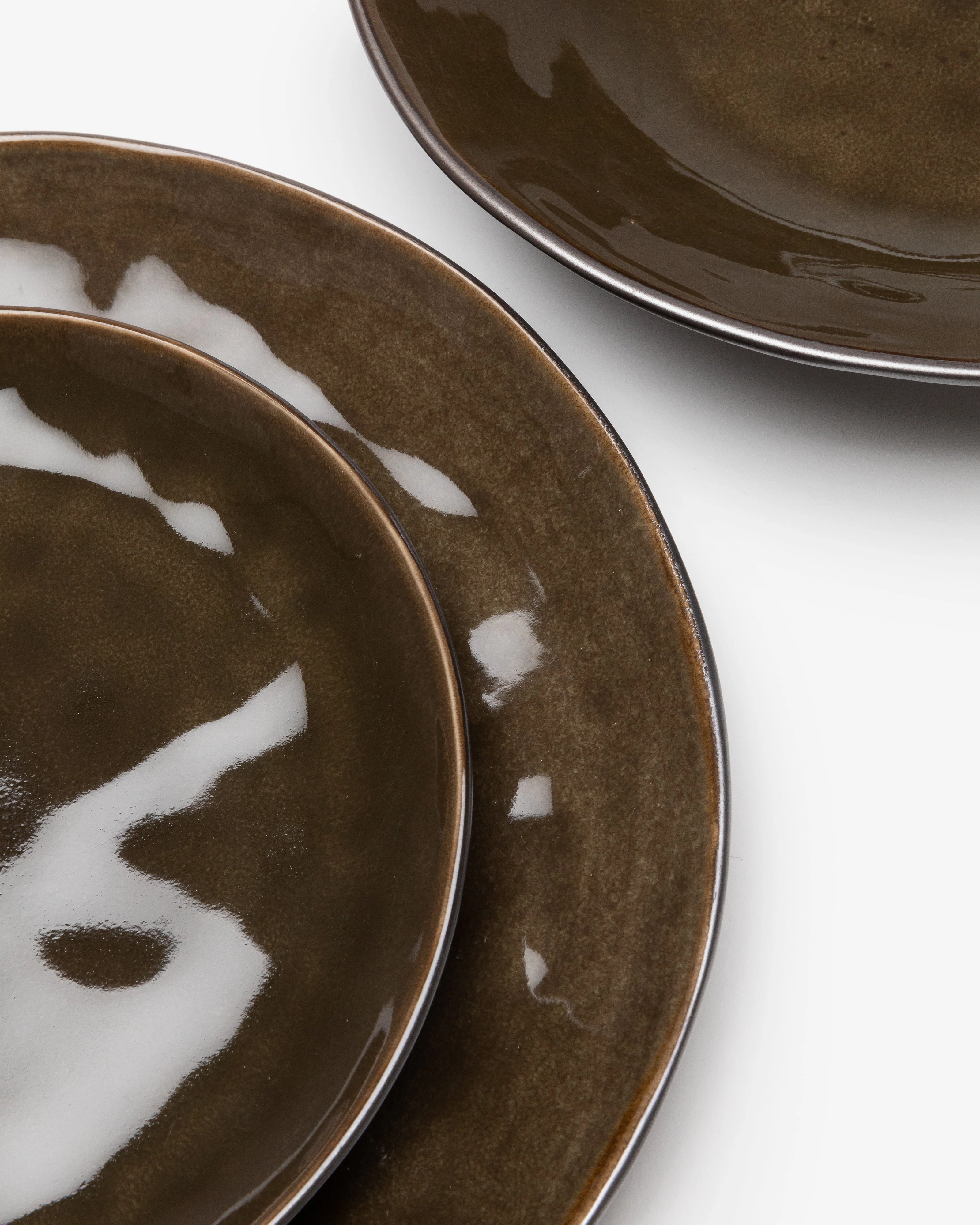 Dinner Set 12 pieces dark gray Pure