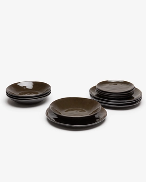 Dinner Set 12 pieces dark gray Pure Buy Dinnerware online shop