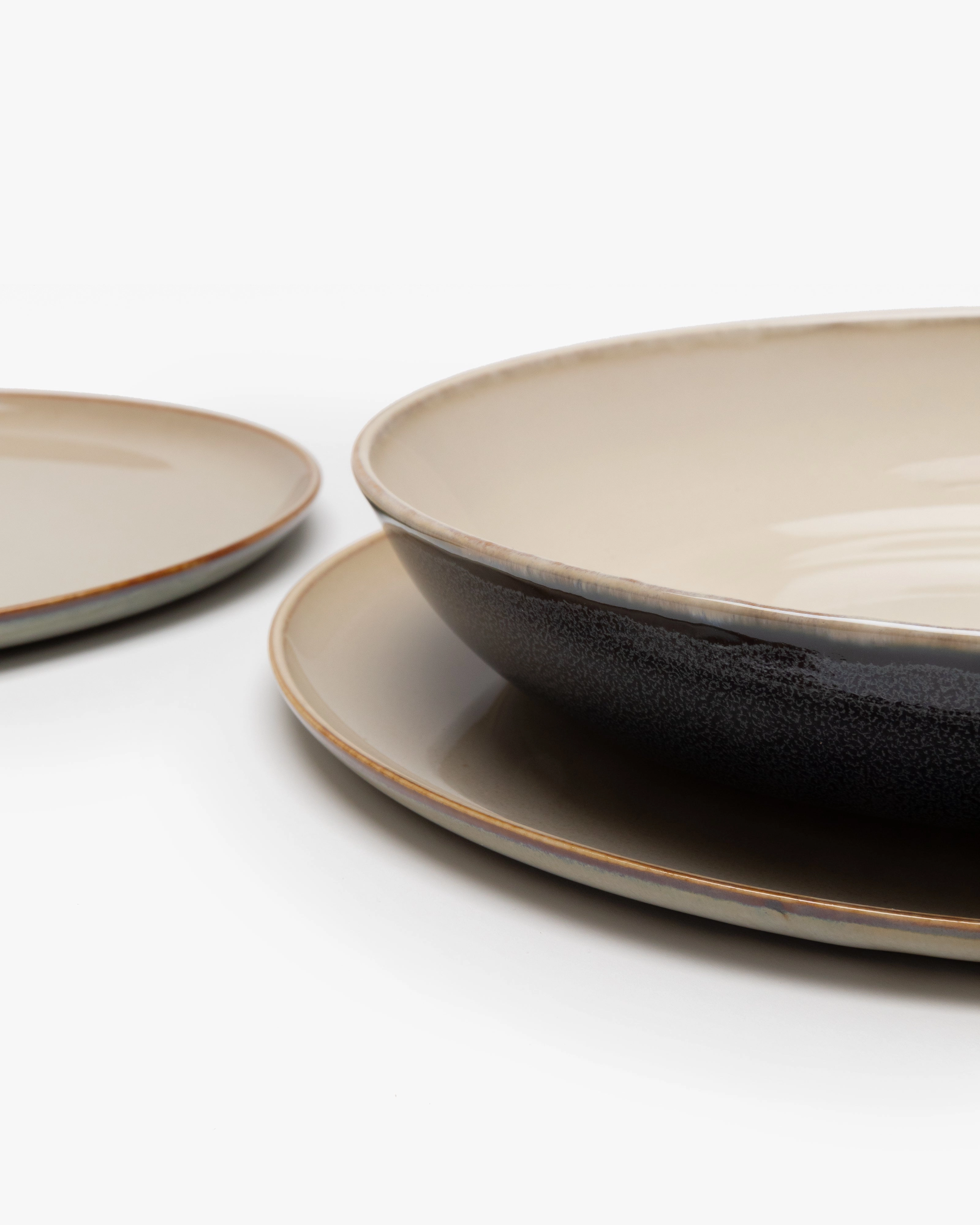 Dinner Set 12 pieces misty gray Terres de rves