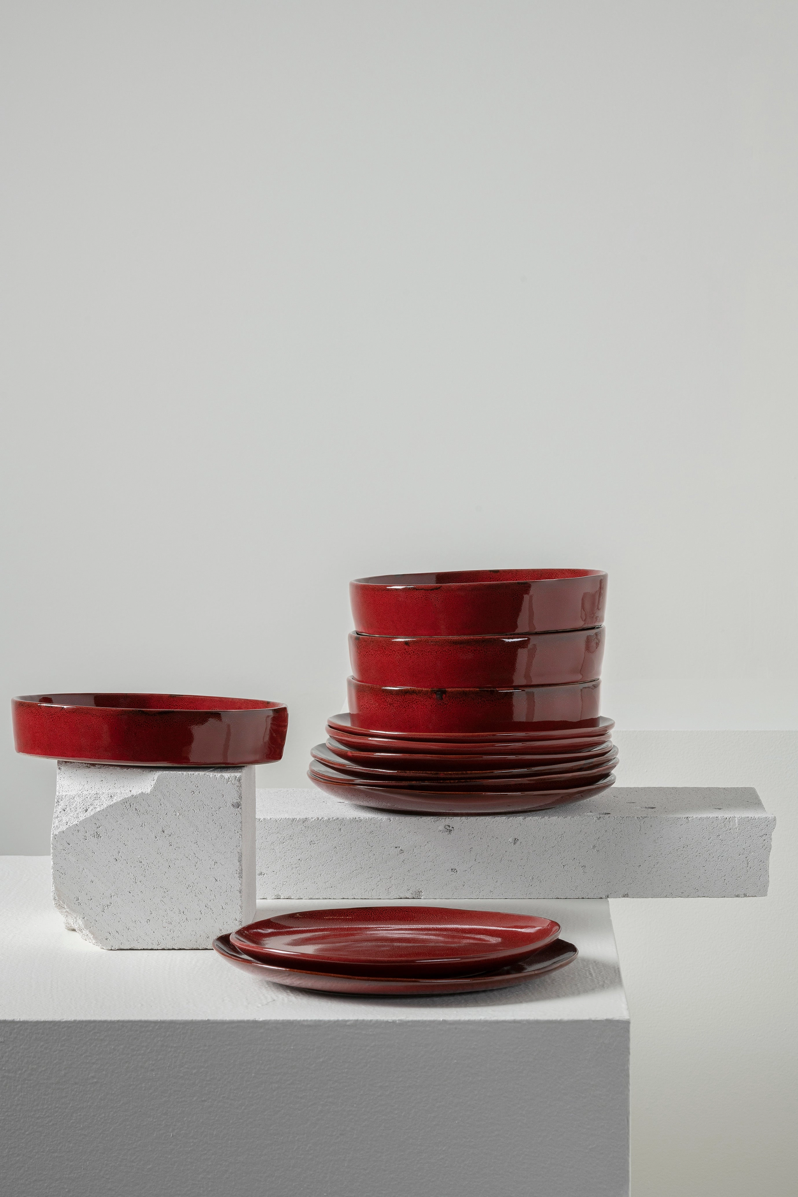 Dinner Set 12 pieces venetian red La Mre