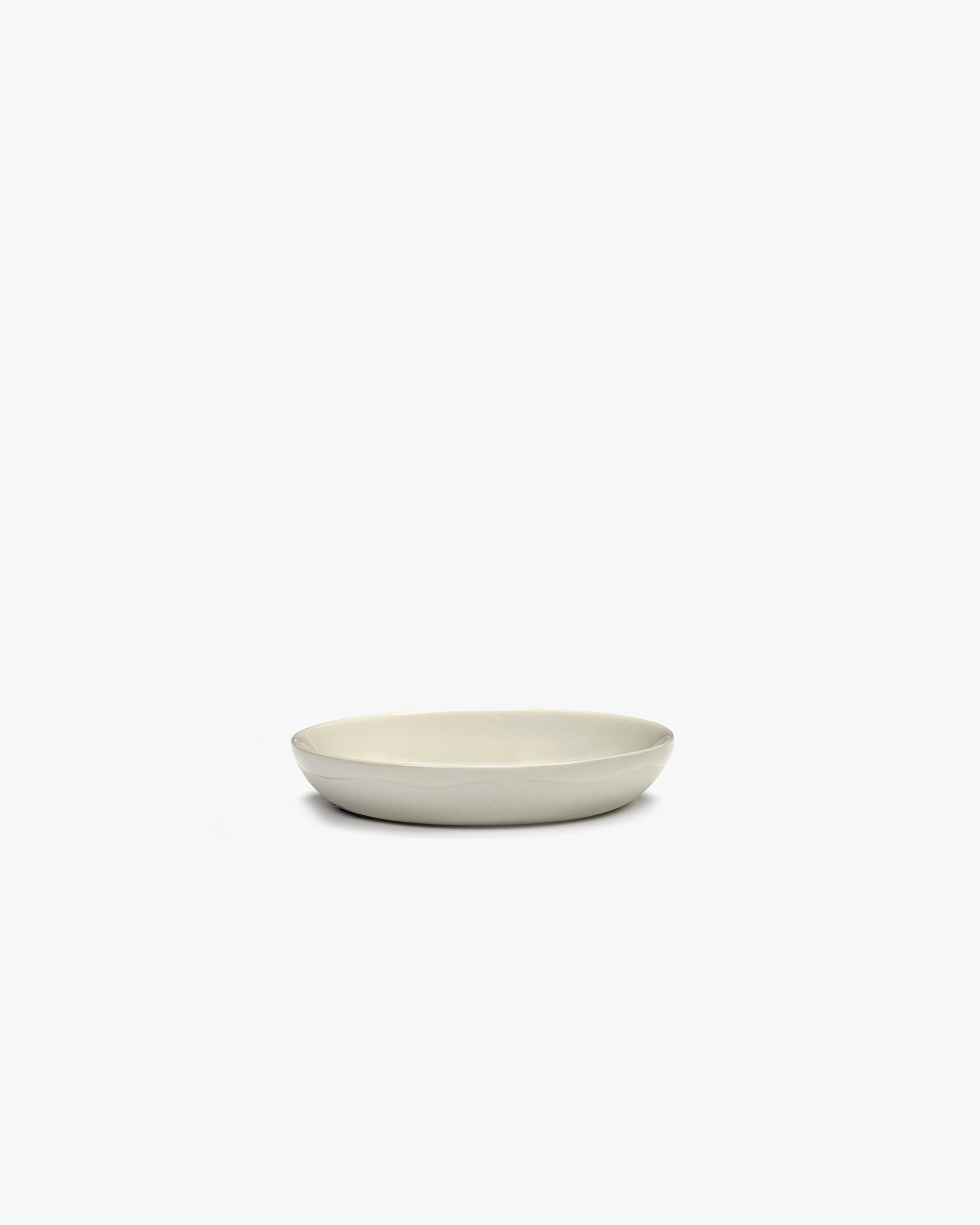 Dish S white swirl - blue stripes Feast