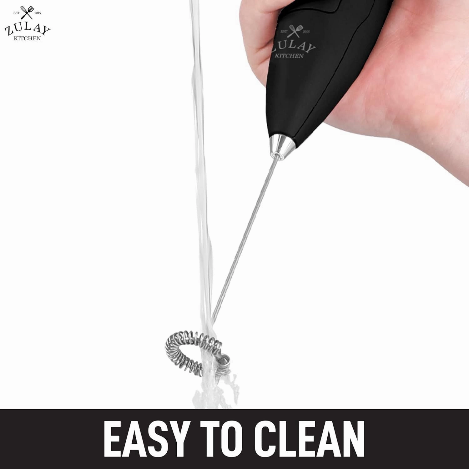 Double Grip Milk Frother for Coffee With Upgraded Holster Stand