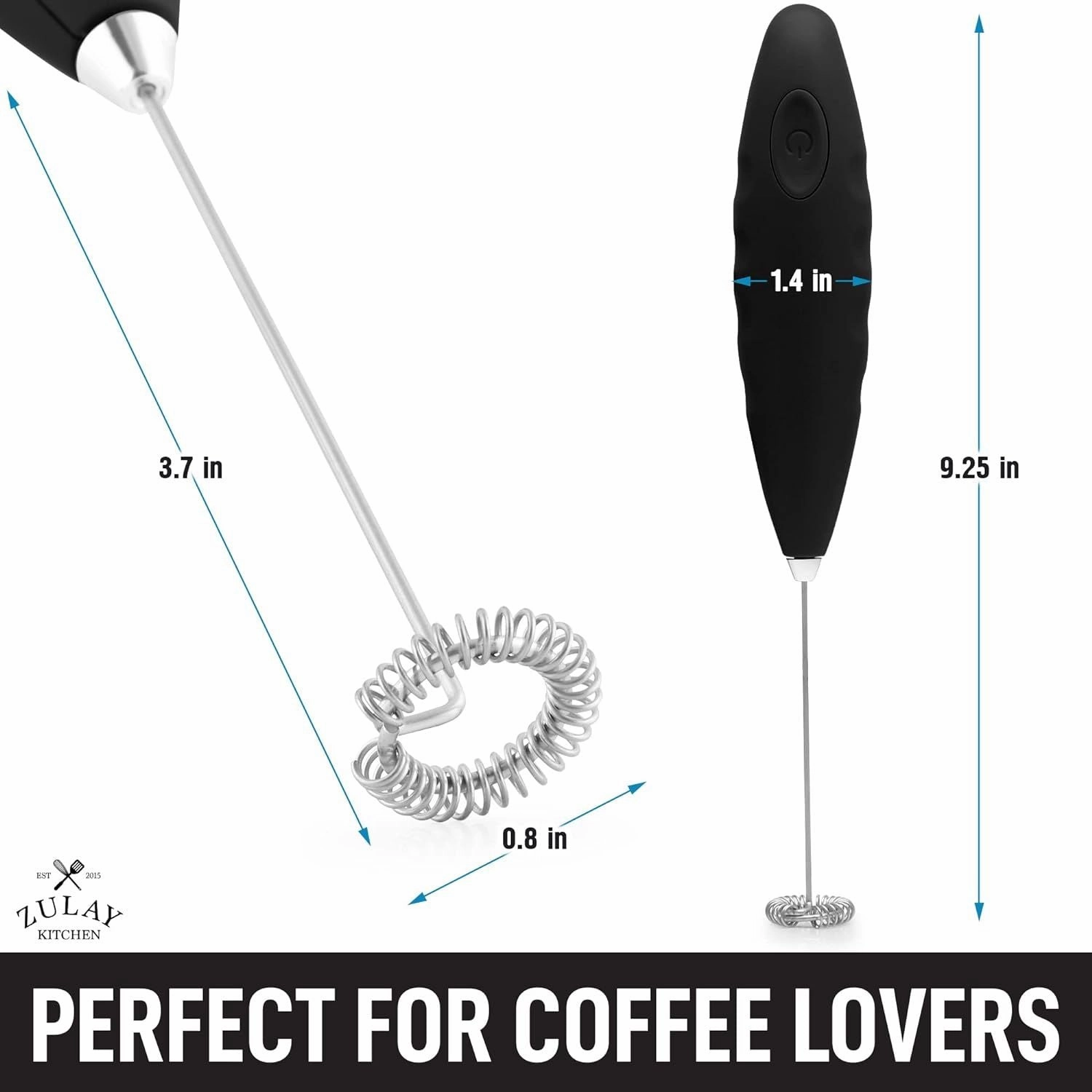 Double Grip Milk Frother for Coffee With Upgraded Holster Stand