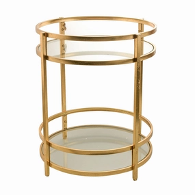 DRINKS TROLLEY Iron/Glass Gold 74.5x55cm Barware sale online