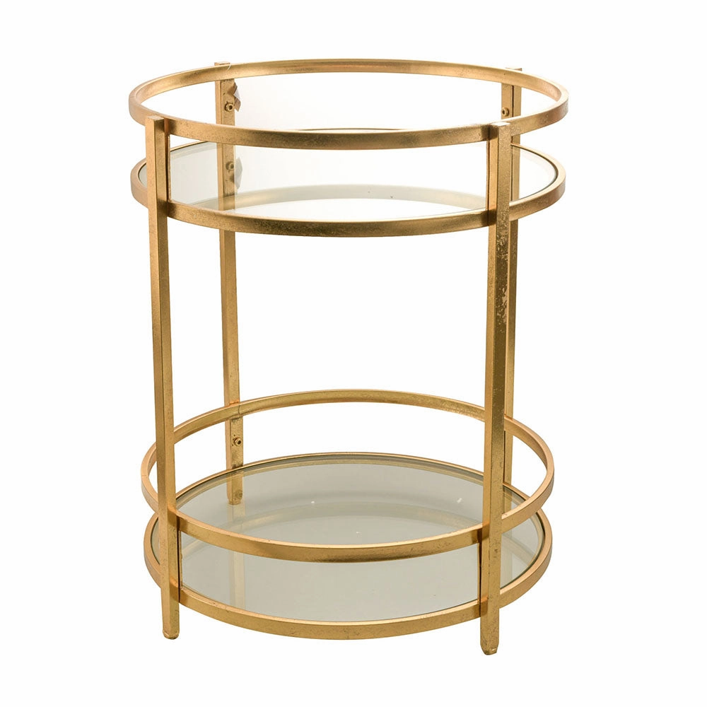 DRINKS TROLLEY Iron/Glass Gold 74.5x55cm Barware sale online