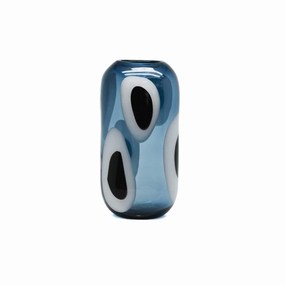 Dunbar Glass Blue White Circle Vase Lge 32.5cm Cheap Vases for home