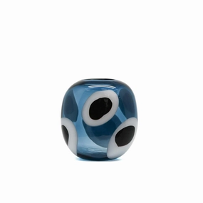 Dunbar Glass Blue White Circle Vase Sml 21cm Cheap Vases for home