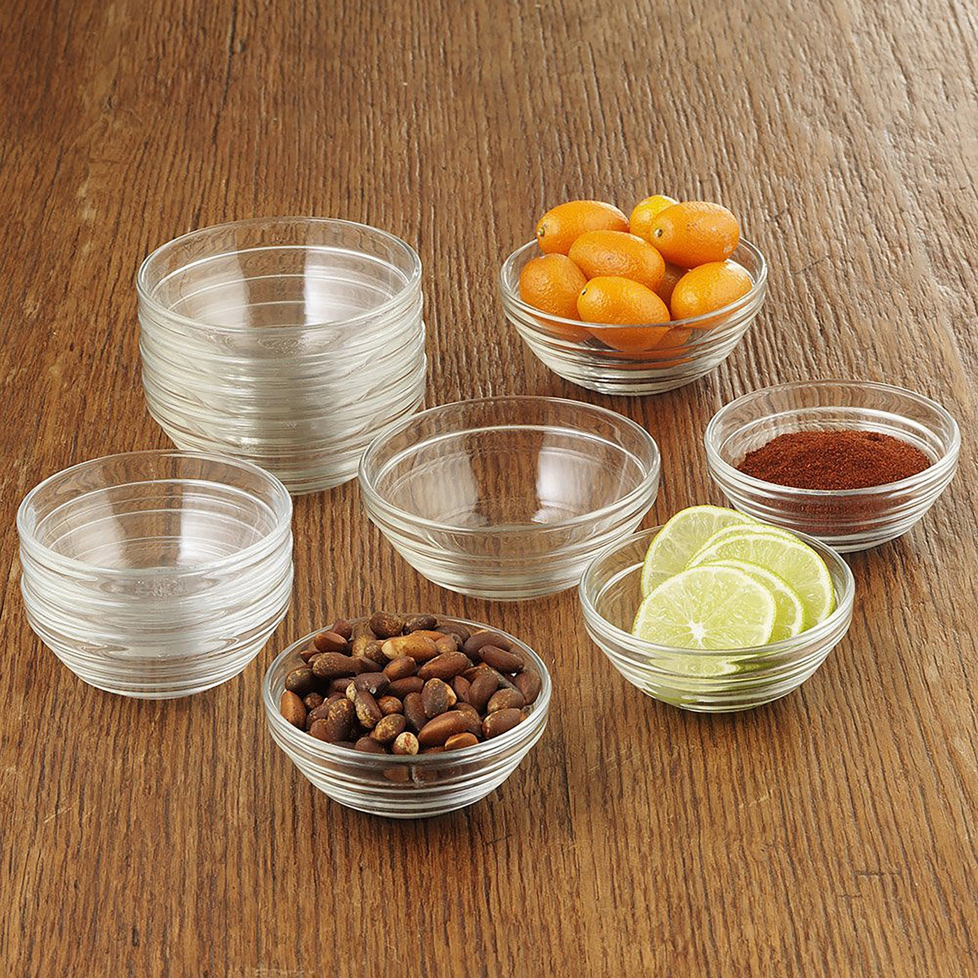 Duralex Made In France Lys Stackable Glass Bowl, Set of 4