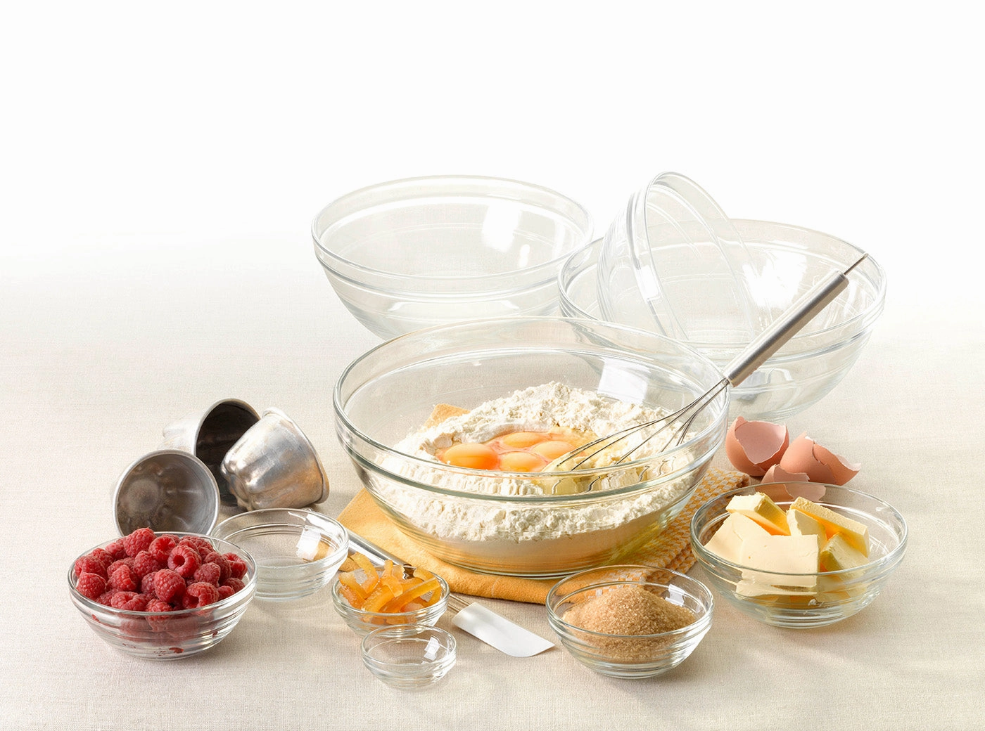 Duralex Made In France Lys Stackable Glass Bowl, Set of 6