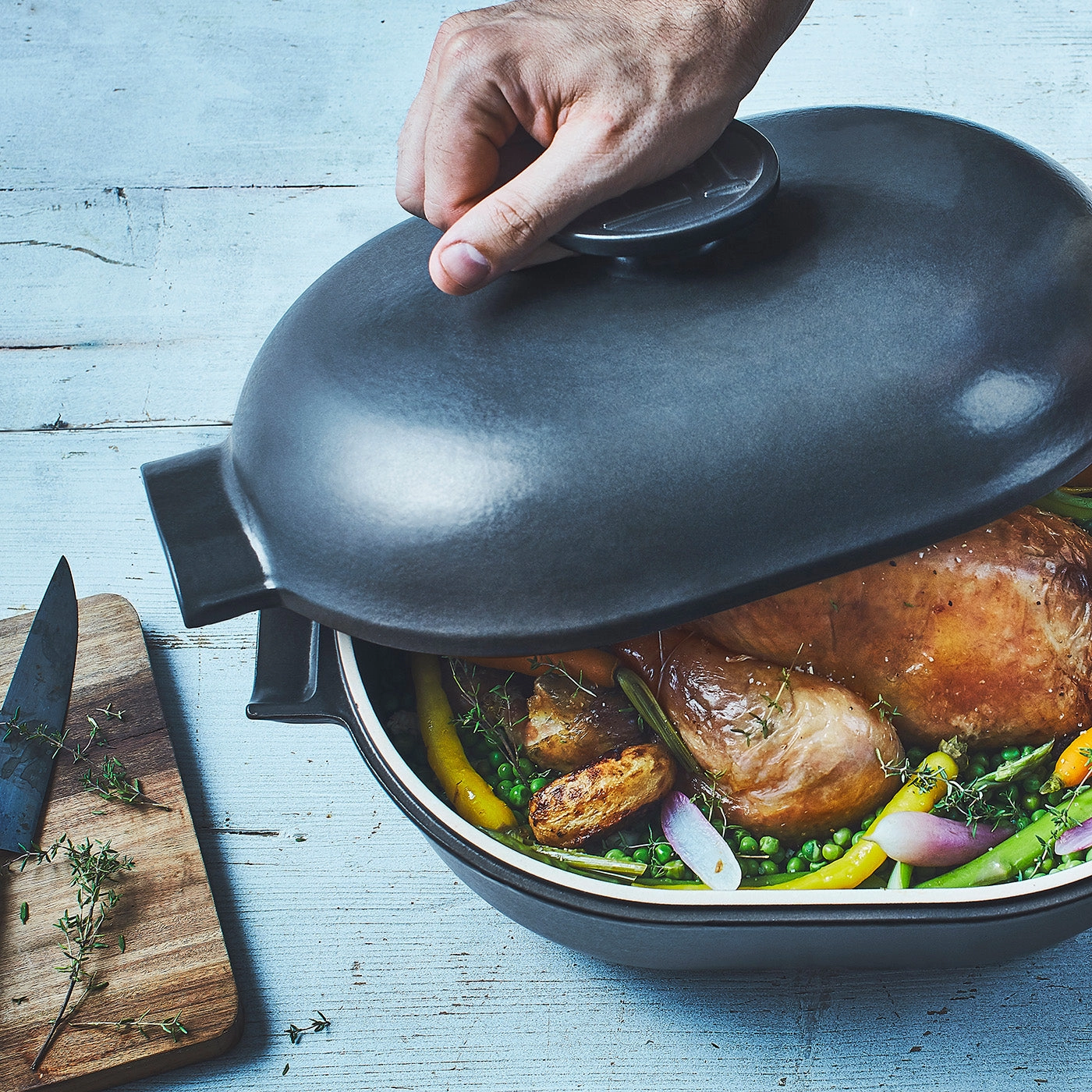 Emile Henry Delight 4.3 Quart Oval Dutch Oven, Slate