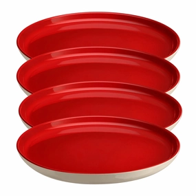 Emile Henry Everyday Dinnerware 11 Inch Dinner Plate, Rouge, Set of 4 Dinnerware bulk buy offers