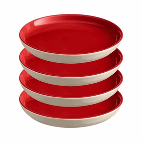 Emile Henry Everyday Dinnerware 8 Inch Salad and Dessert Plate, Rouge, Set of 4 Dinnerware bulk buy offers