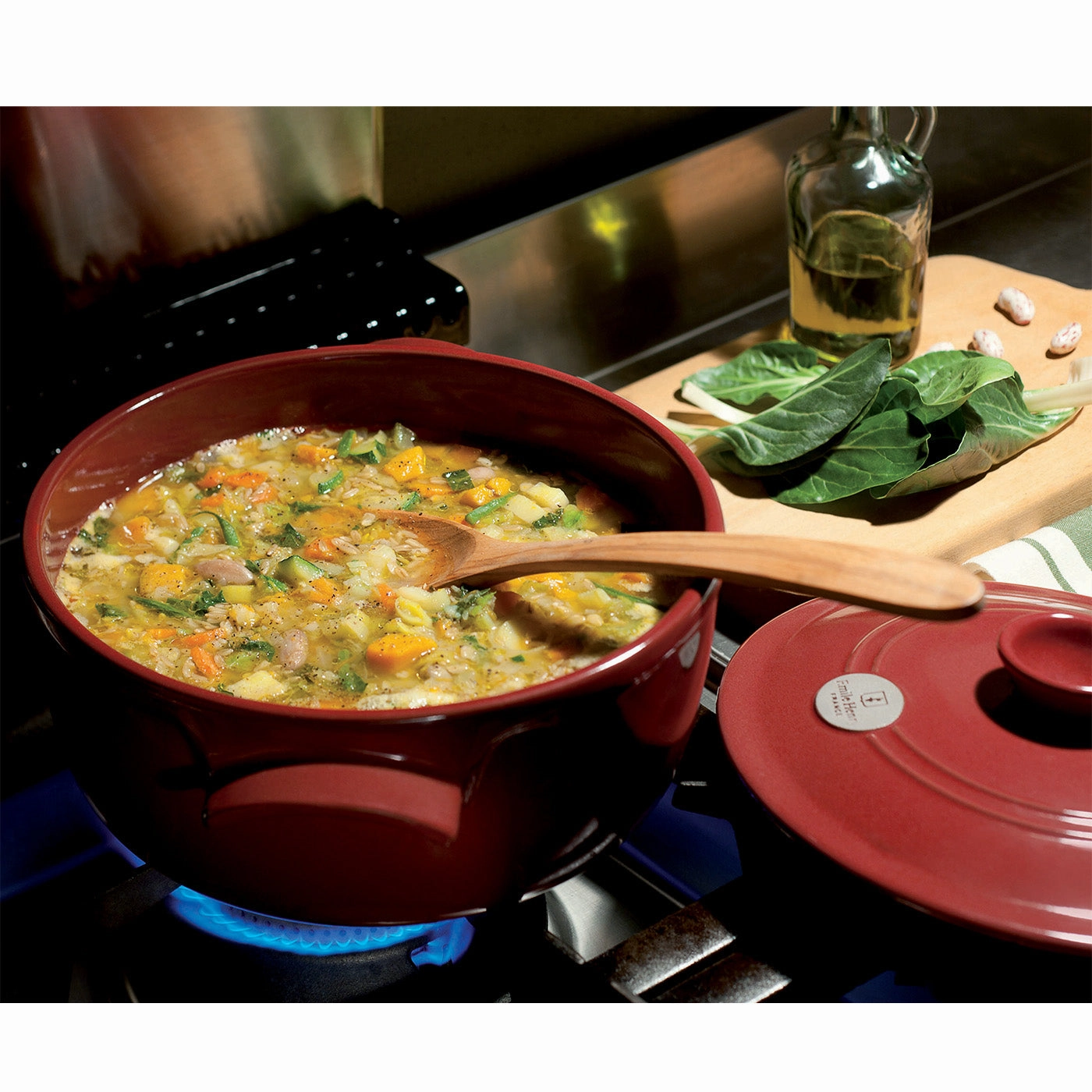 Emile Henry Flame Round Stewpot Dutch Oven, 2.6 Quart