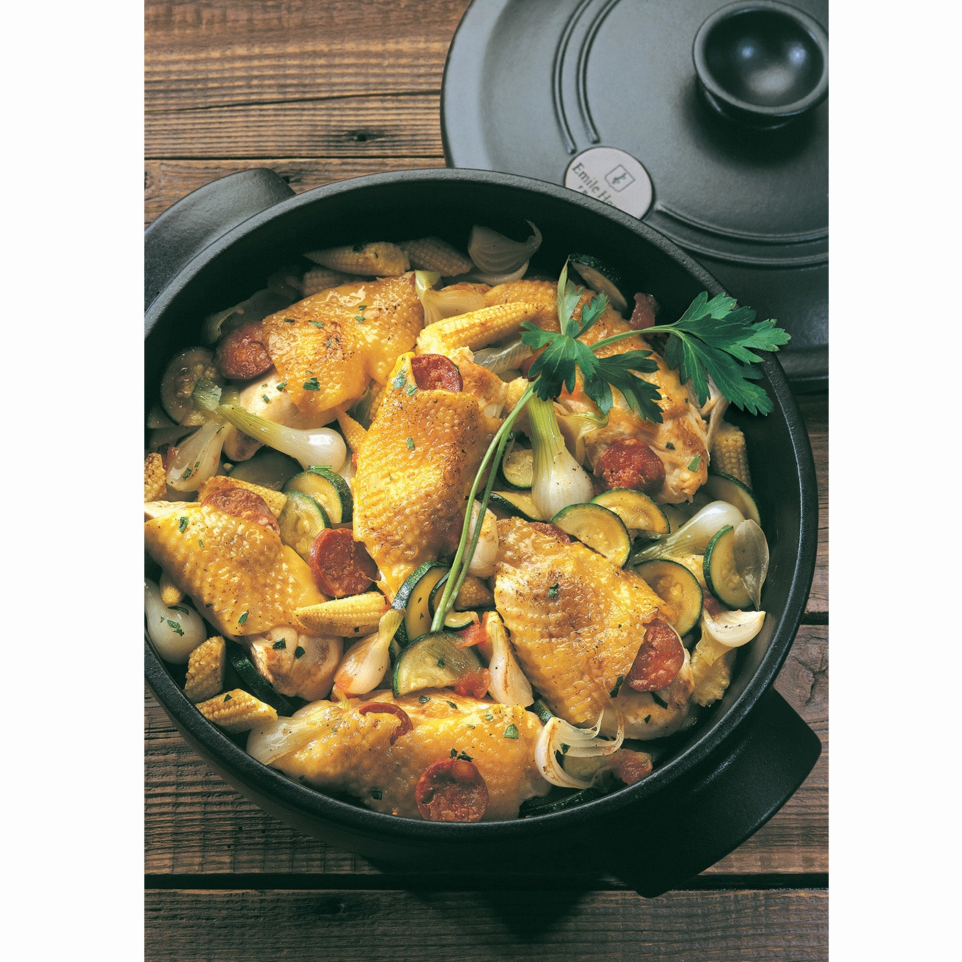 Emile Henry Flame Round Stewpot Dutch Oven, 5.5 Quart
