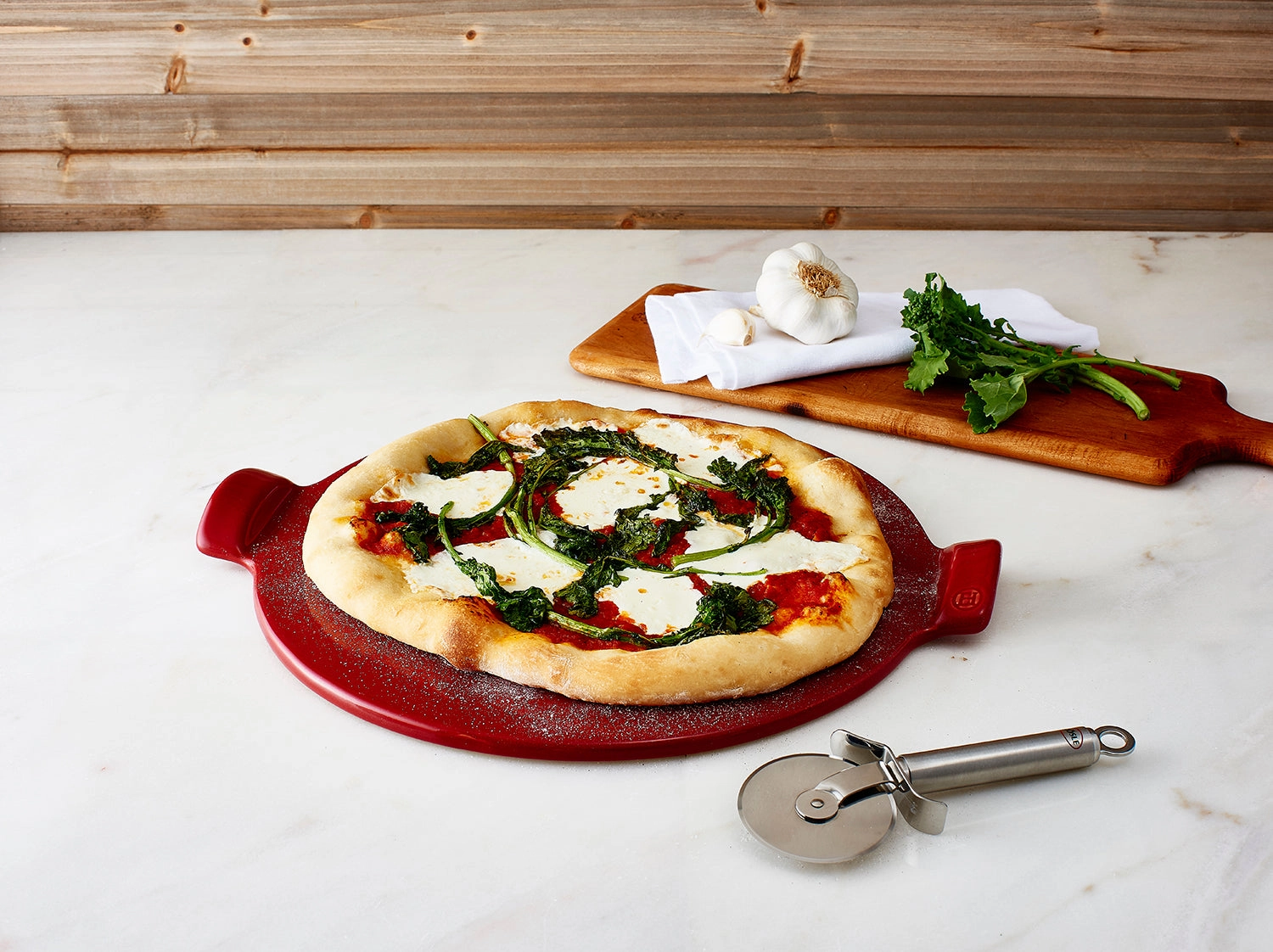 Emile Henry Made In France Flame Individual Pizza Stone, 10", Set of 2, Figue