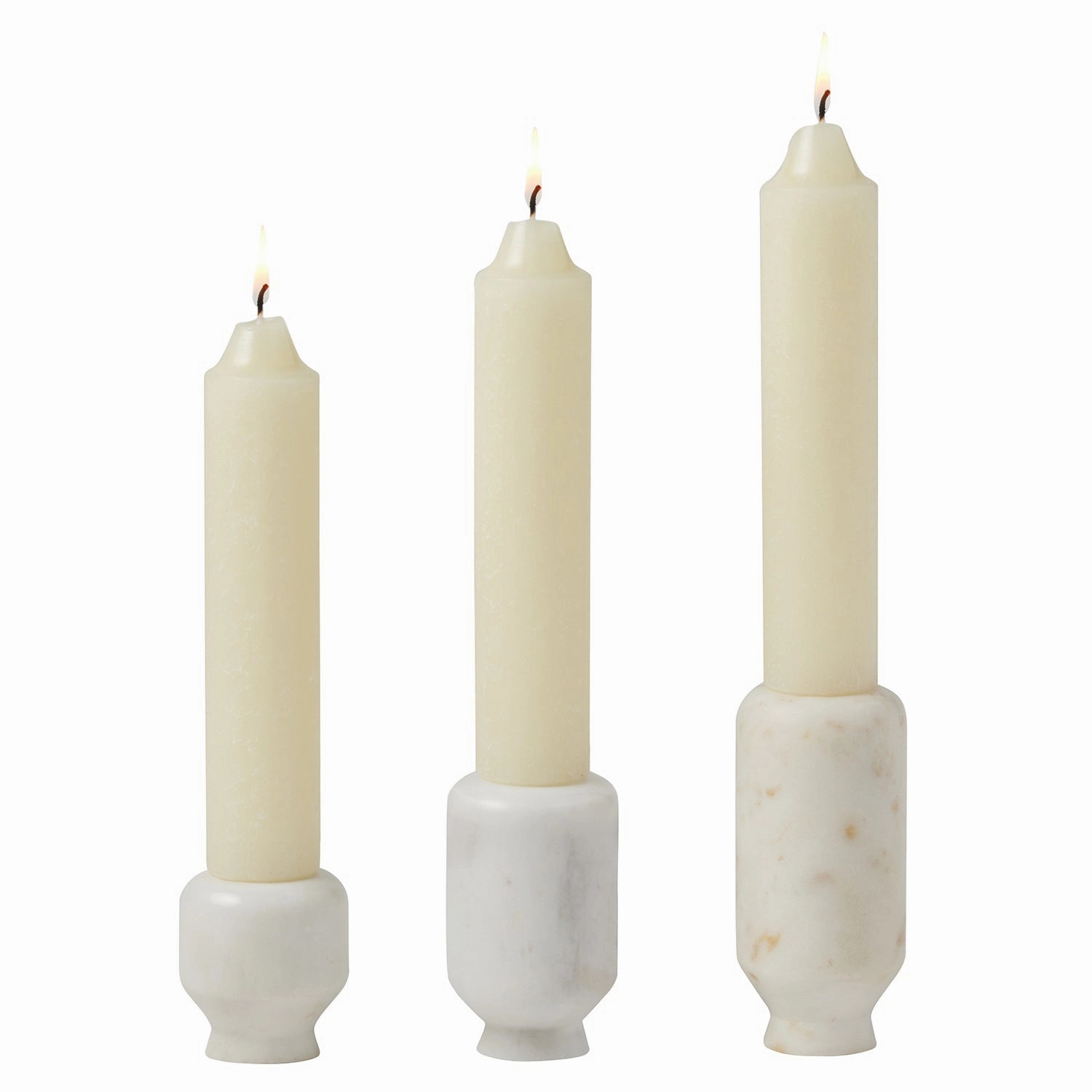 Etta White Marble Candle Holder Set/3 Candle Holders discount collection