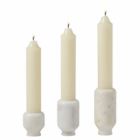 Etta White Marble Candle Holder Set/3 Candle Holders discount collection