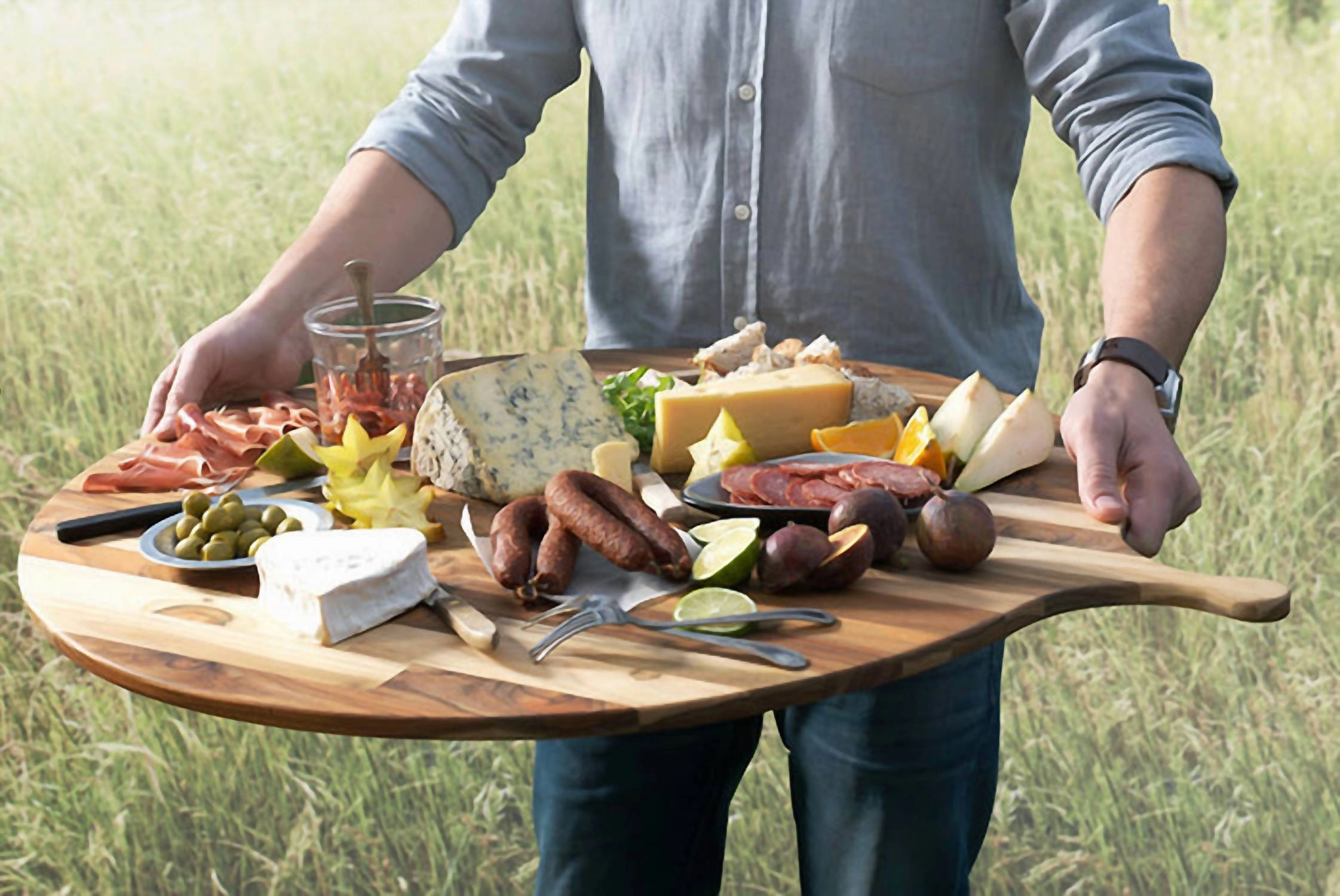 Extra-Large Atlas Serving Board In Brown