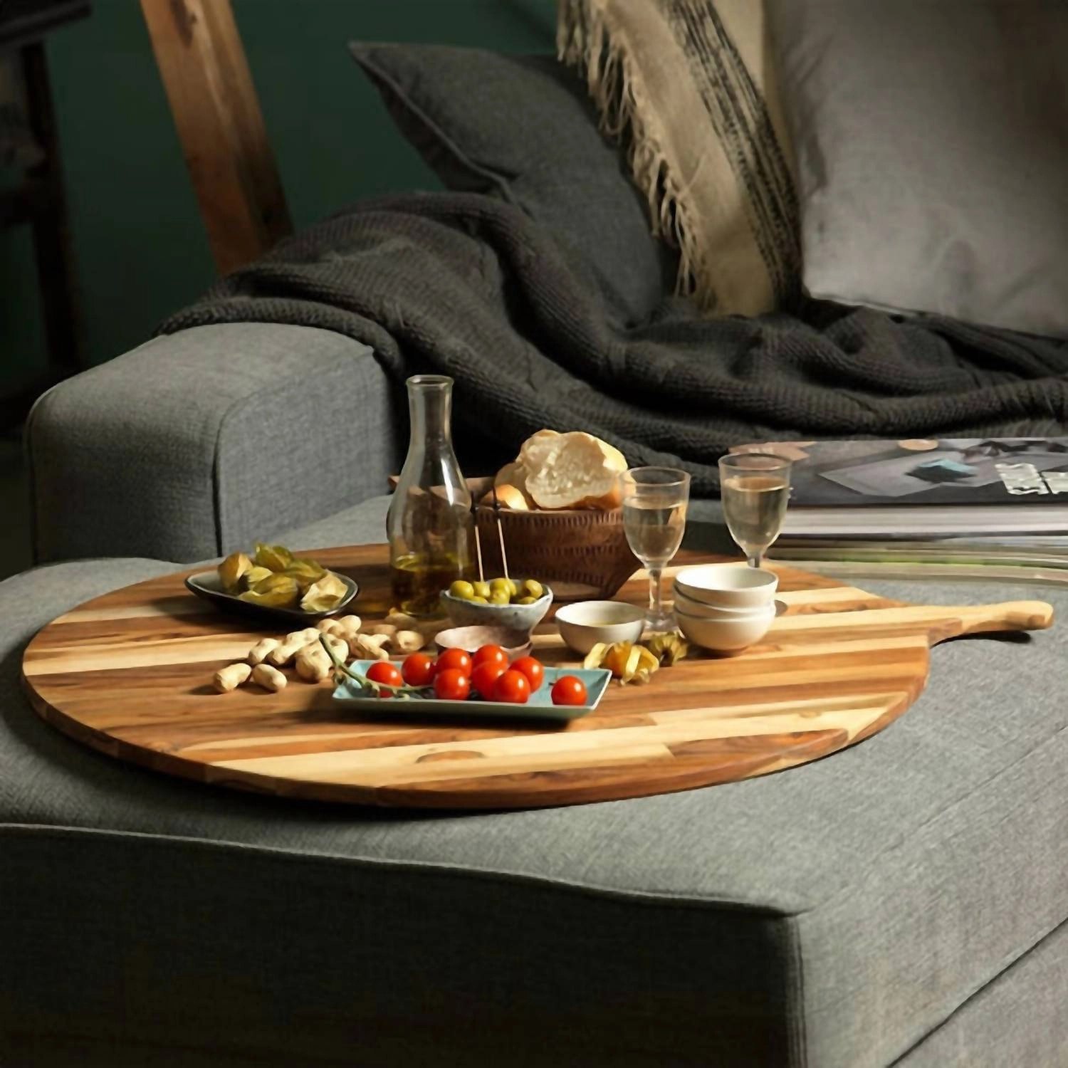 Extra-Large Atlas Serving Board In Brown