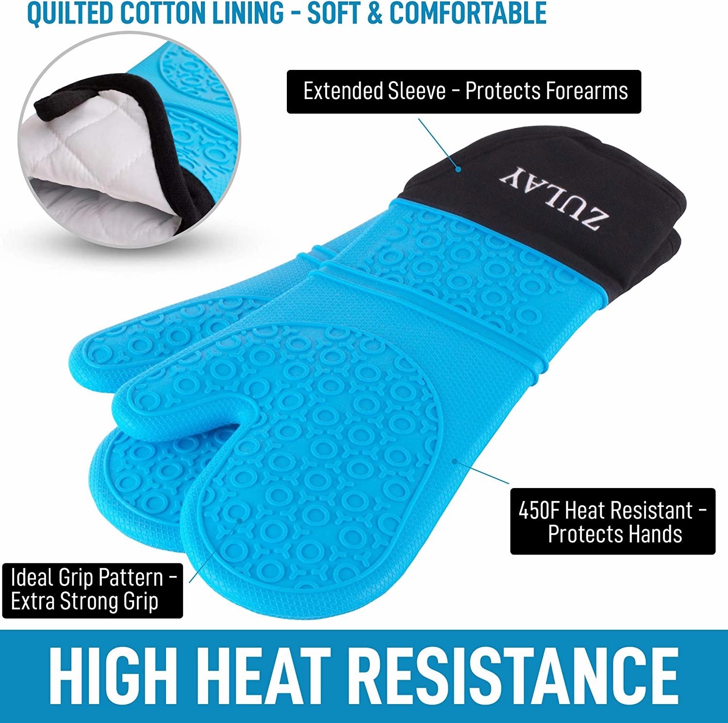 Extra Long Silicone Oven Mitts