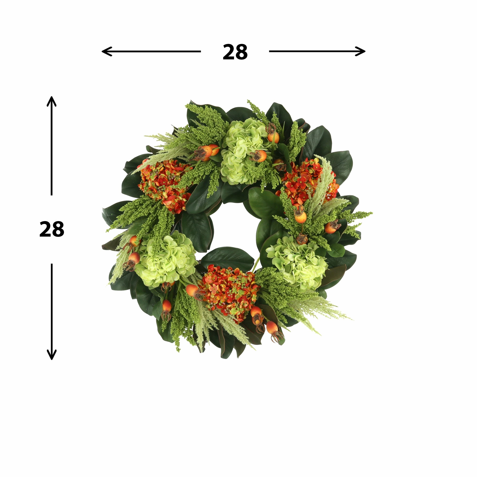 Fall Wreath w/ Hydrangea, Heather, and Berries
