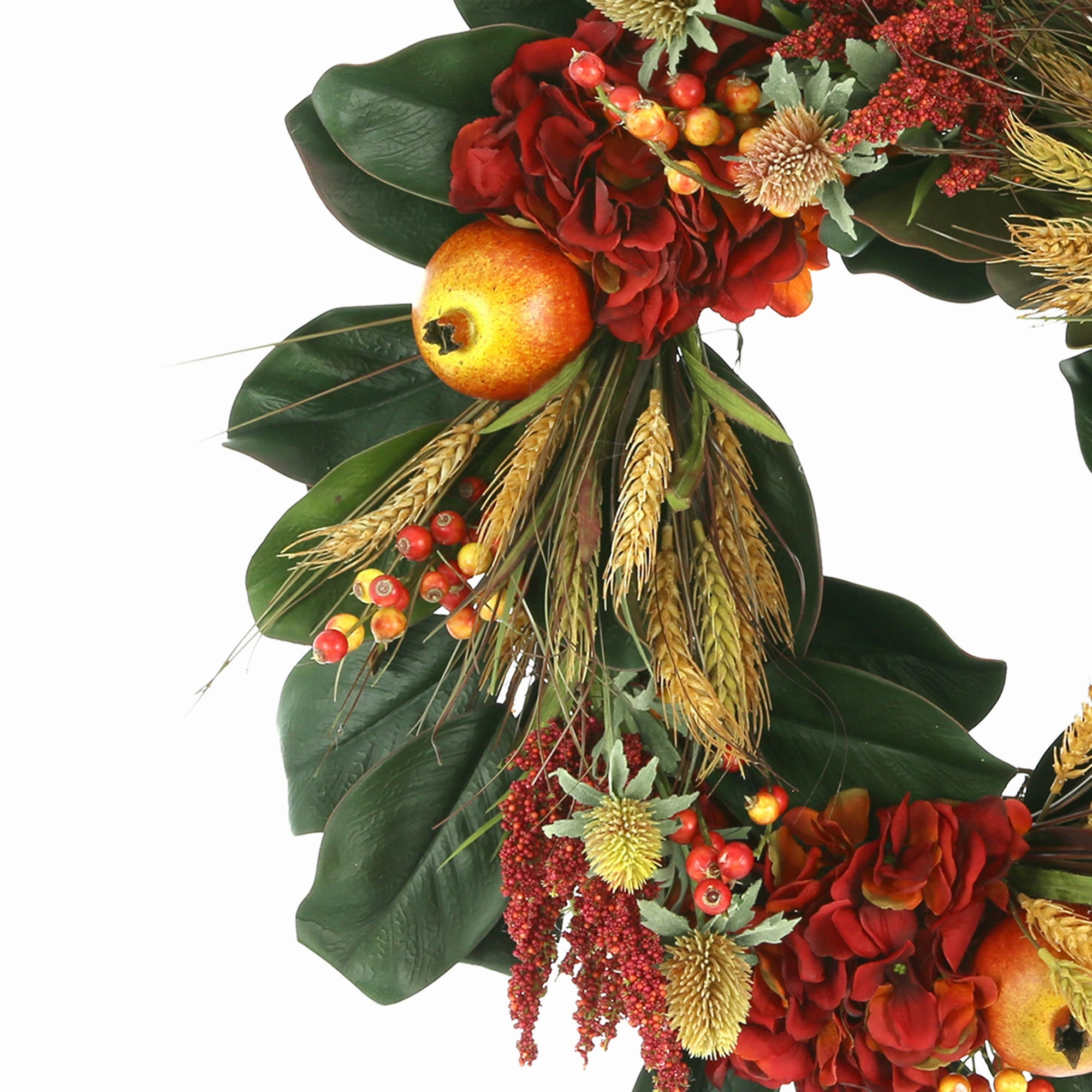Fall Wreath w/ Hydrangea, Wheat and Pomegranates