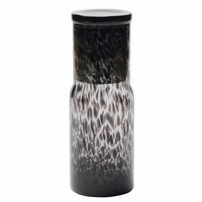 Faro Hand-Blown Glass Cylinder Carafe (Black Leopard) Drinkware best price