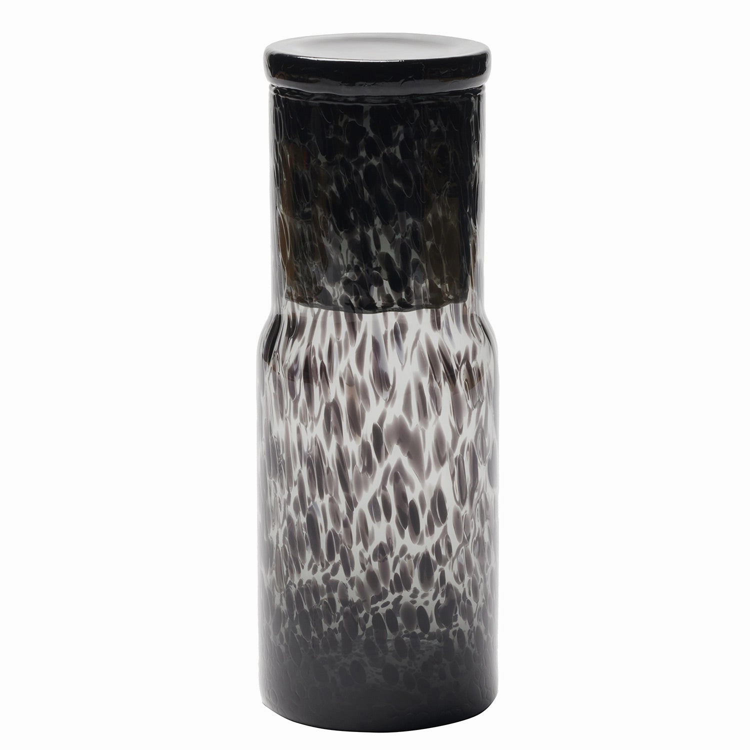 Faro Hand-Blown Glass Cylinder Carafe (Black Leopard) Drinkware best price