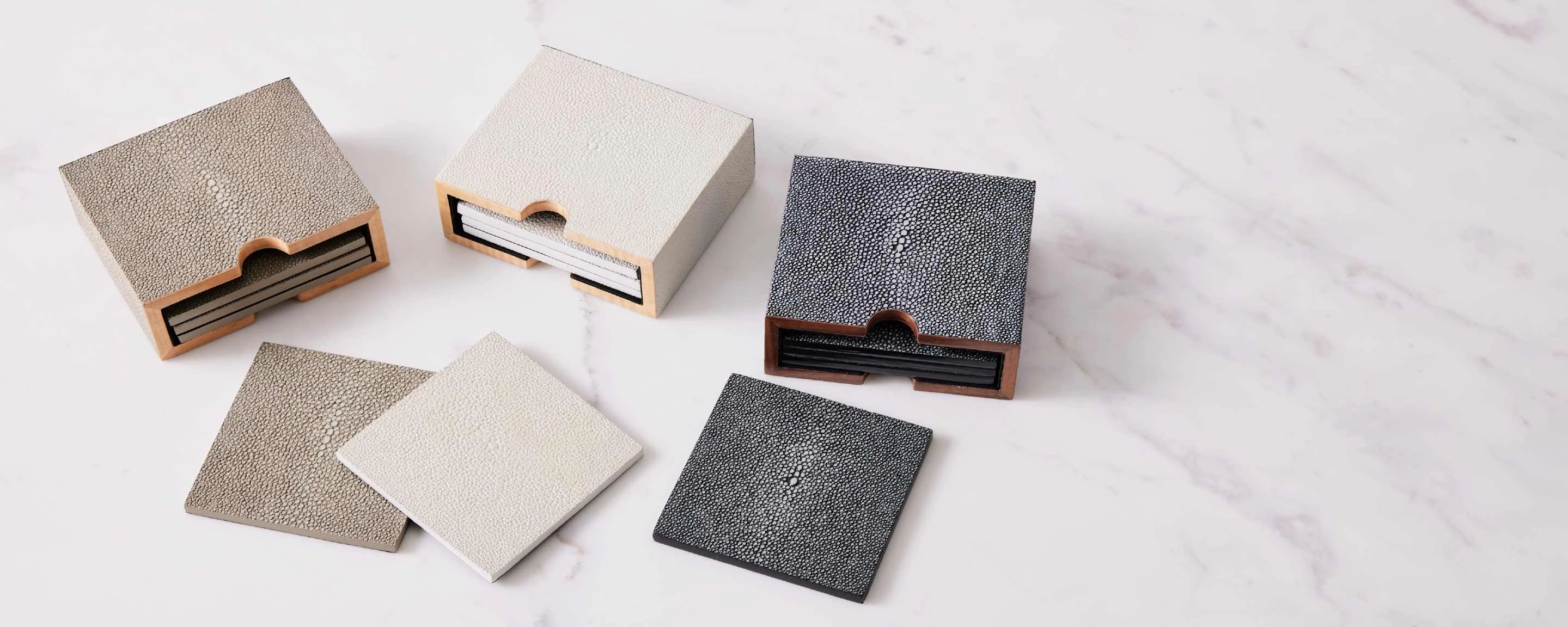 faux shagreen coaster sets Entertaining Servingware discount