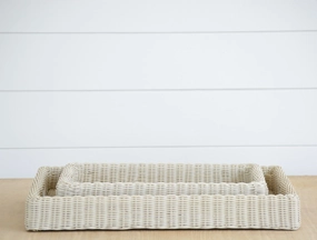 faux wicker tray small Entertaining Servingware discount