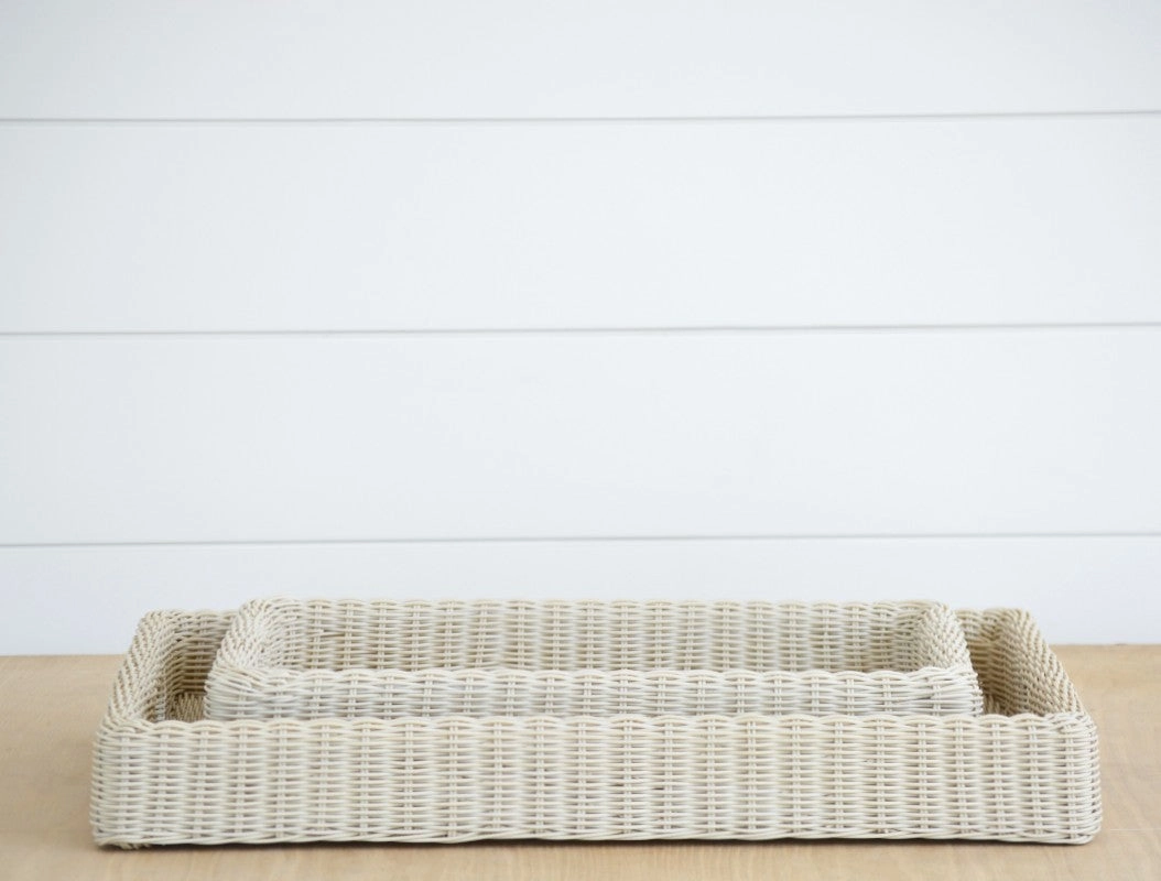 faux wicker tray small Entertaining Servingware discount