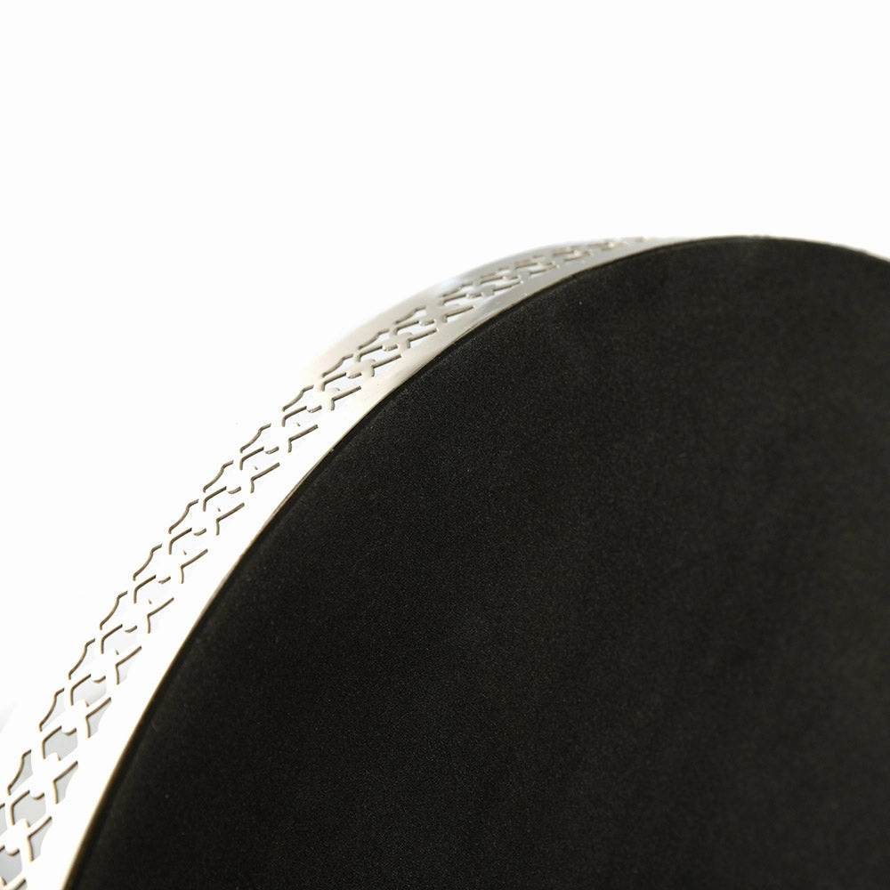 Filigree Tray Round Etched Nickel 40cm