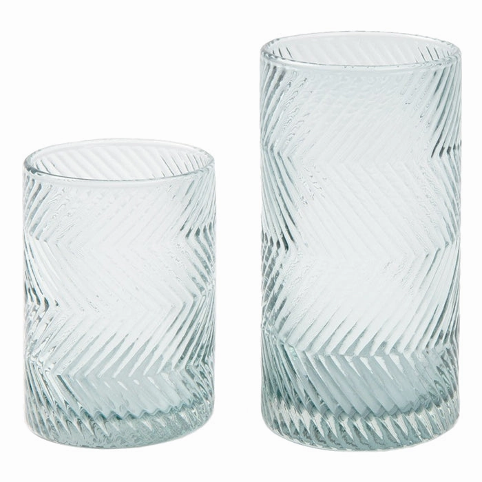 Finley Light Gray Hand Blown Highball Glasses Set/6