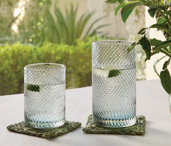 Finley Light Gray Hand Blown Highball Glasses Set/6