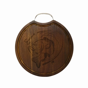 Fishing Wood Board In Dark Wood Cutlery knife sets deals