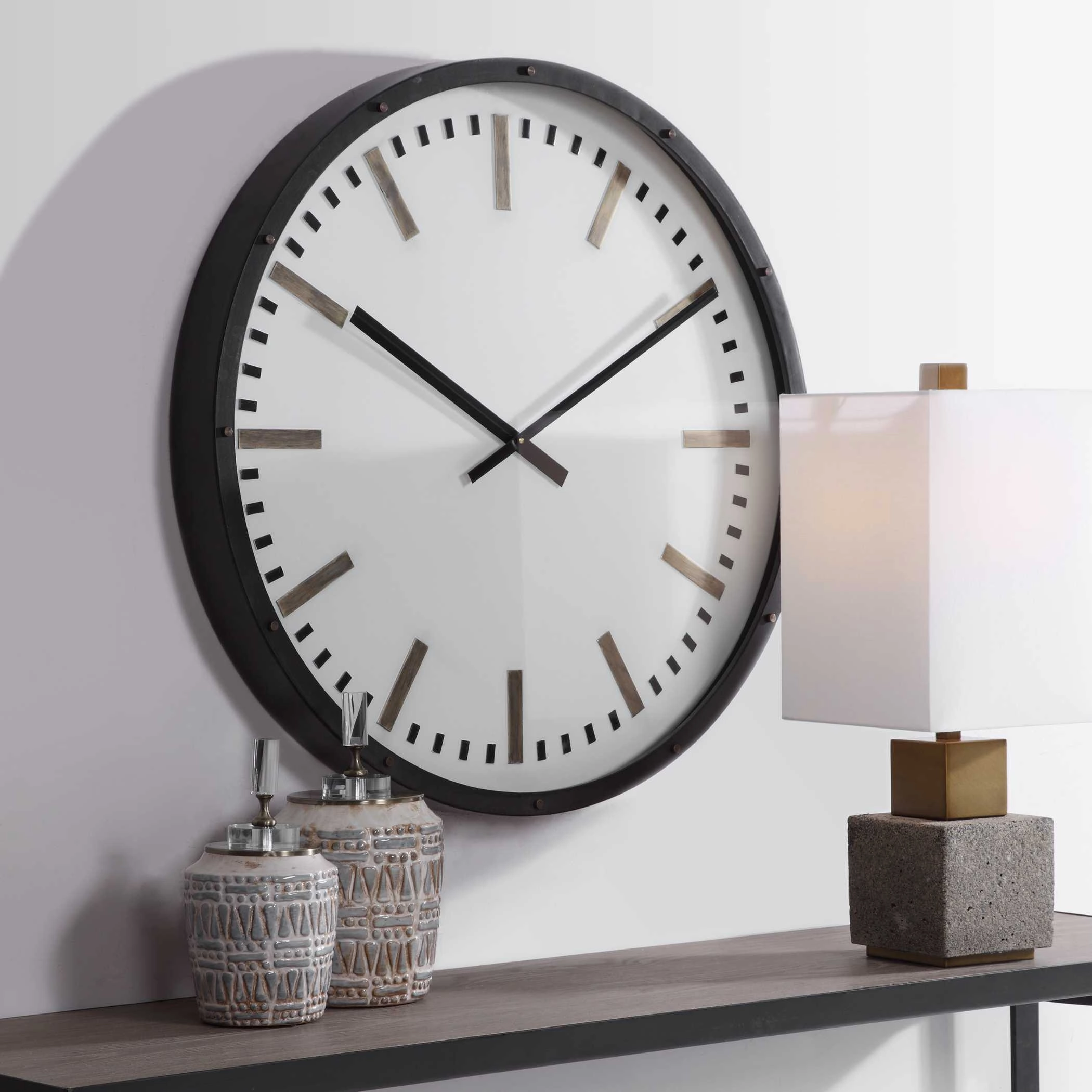 Fleming Wall Clock Dark Bronze Clocks decor discount