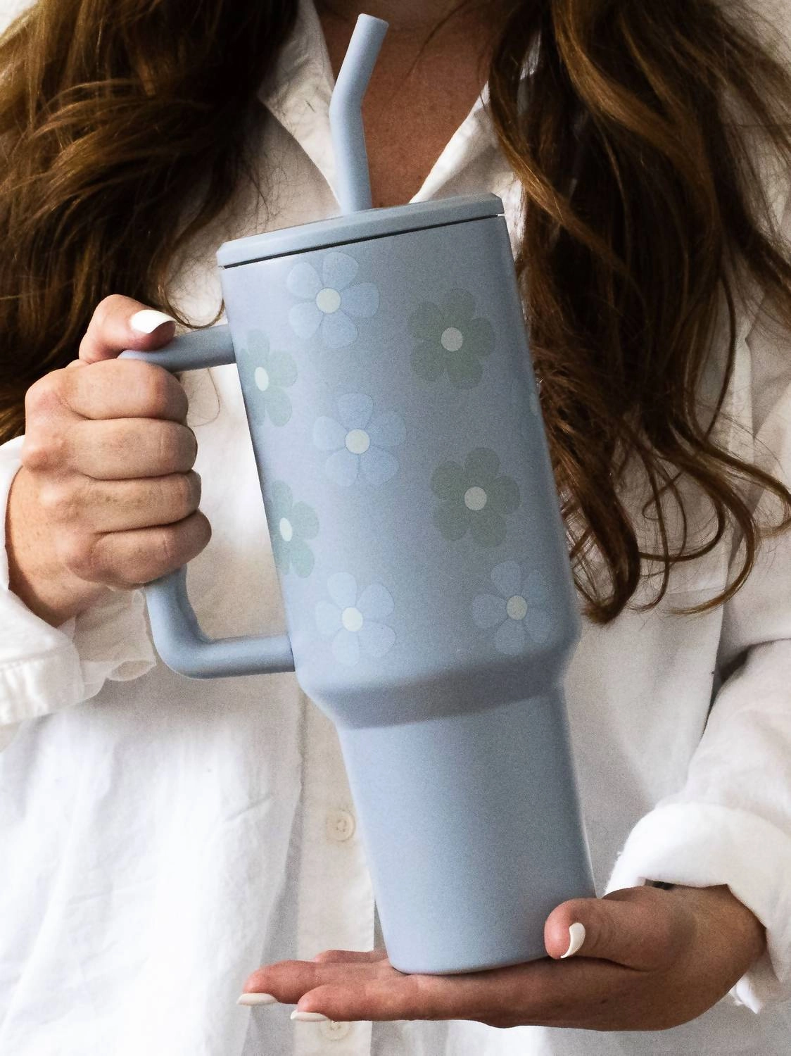 Floral Tumbler In Blue/green