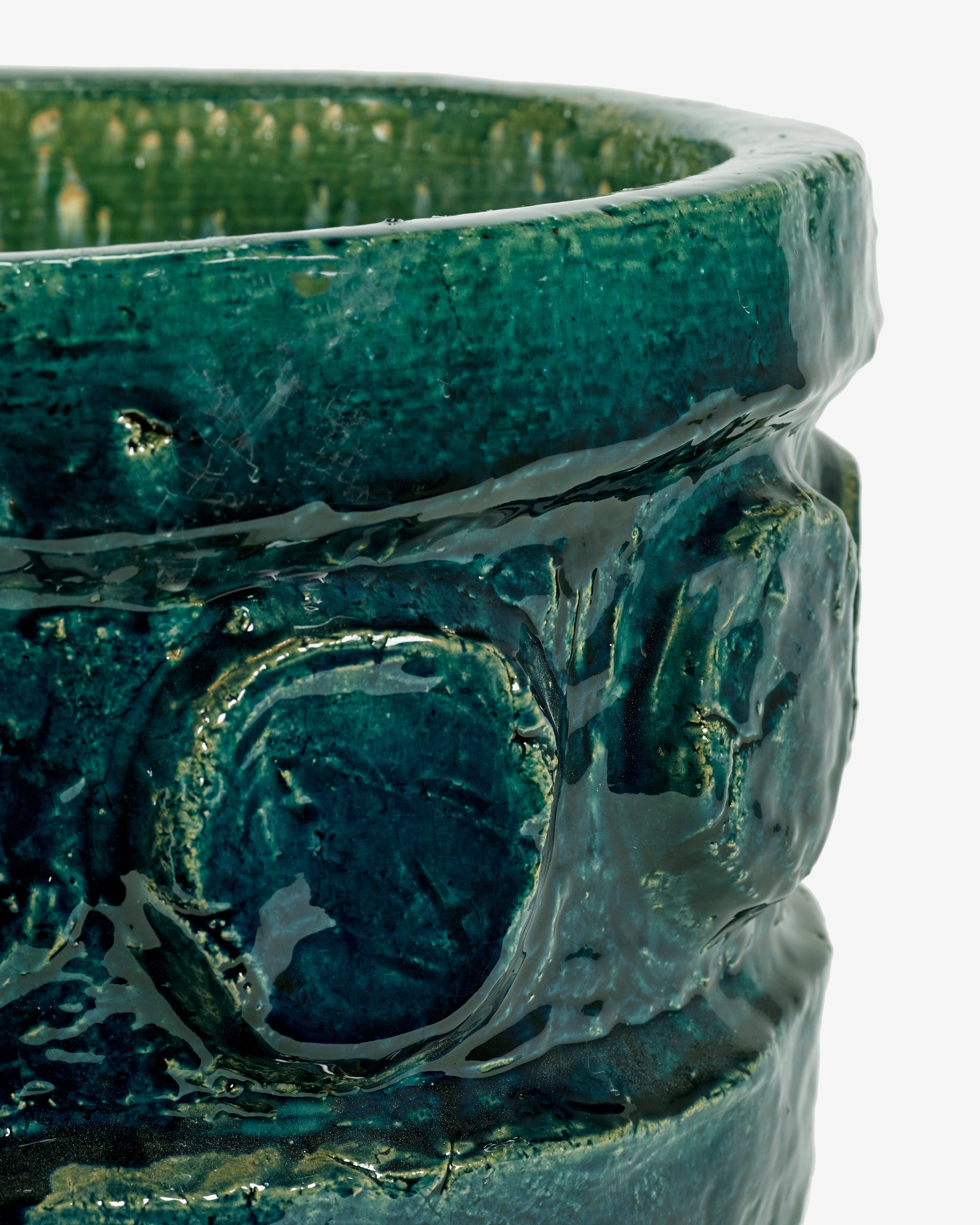 Flower pot L blue green Look at me