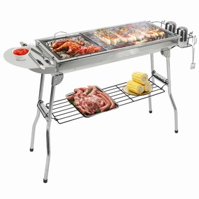 Foldable Portable BBQ Grill Stainless Steel 150 sq in Cooking Cooking Tools & Accessories clearance kits