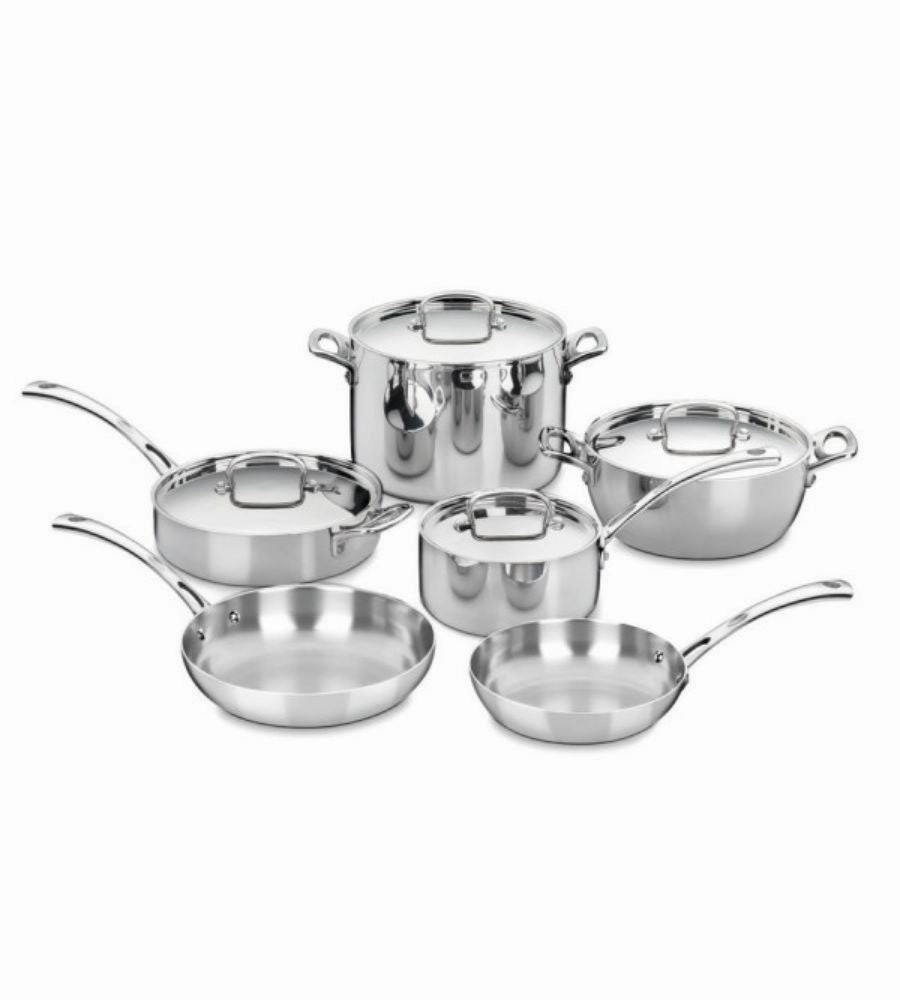 French Classic Tri-Ply Stainless Cookware 10 Piece Set Cookware holiday sale